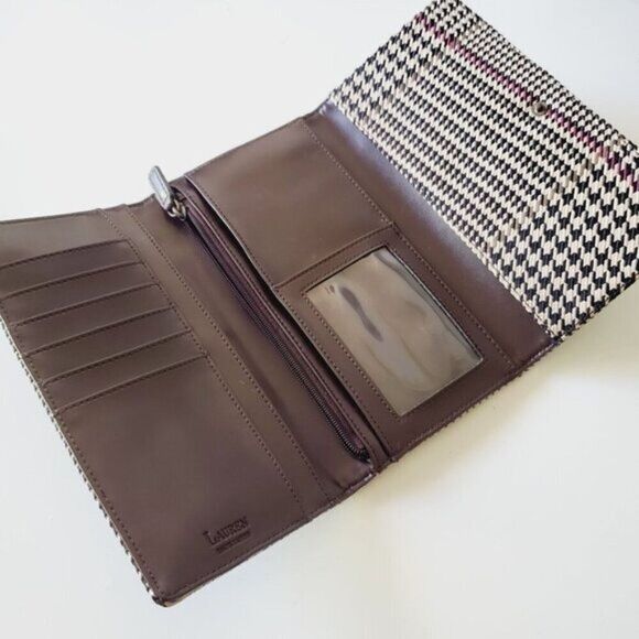 Vintage 1970s Lauren By Ralph Lauren Women's Trifold Textile Houndstooth - Picture 5 of 16